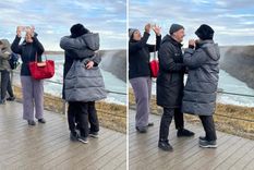 El momento fue tomado con humor por la pareja Foto: Captura del video