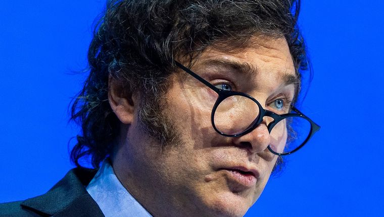 Javier Milei en el Foro Económico Mundial, en Davos. Foto: Foro Davos