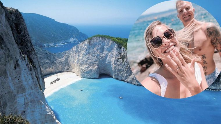 Fantino se comprometió con su novia en un paradisíaco destino de playa