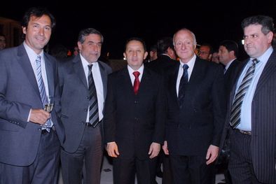 MDZol | Adolfo Trípodi recibió al gobernador Jaque. En la foto junto a Marcos Zandomeni, José Zuccardi y Alejandro Orlando. Foto: Gerardo Gómez/MDZ