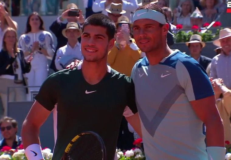 Alcaraz y Nadal hacen historia. Foto: Captura