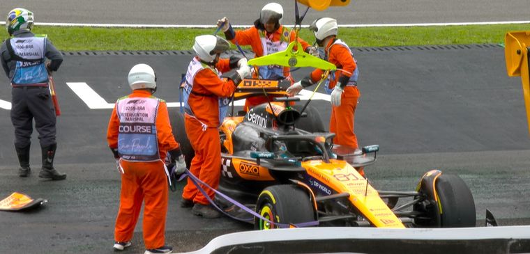 Oscar Piastri fue el primero que se despistó en Interlagos.