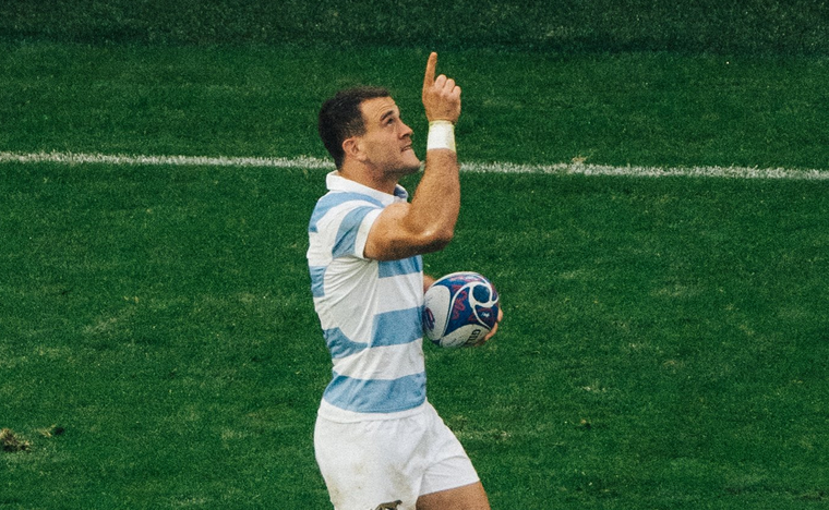 Emiliano Boffelli anotó el único try de Los Pumas. Foto: Los Pumas