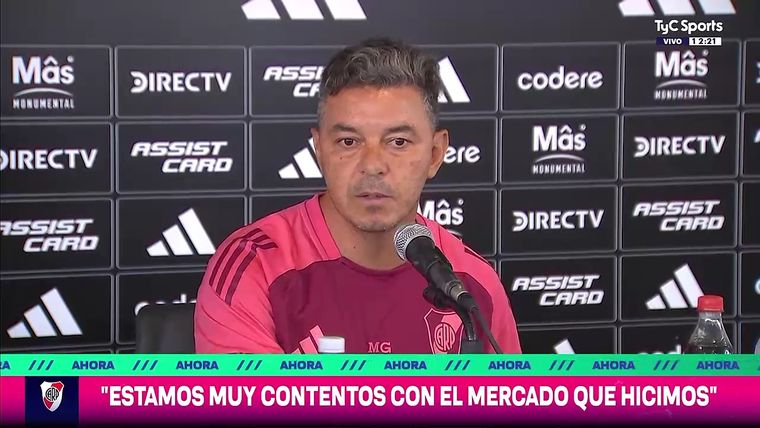 Gallardo tuvo un cruce con un periodista. Foto: Captura TyC Sports