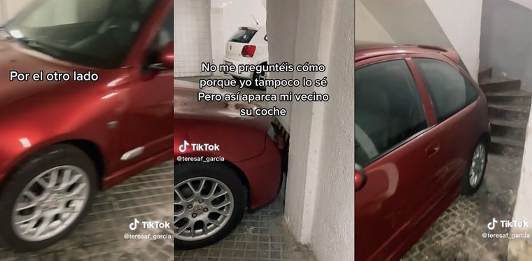 Este auto estacionado ha impresionado a millones de usuarios en TikTok Foto: TikTok/@teresaf_garcia