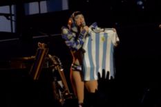La cantante lució una camiseta de la selección argentina. / Captura X La cantante lució una camiseta de la selección argentina. / Captura X
