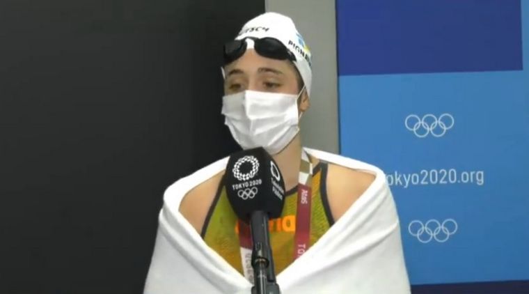 La nadadora argentina lamentó su rendimiento Foto: captura de TV