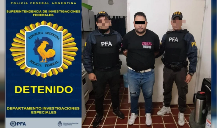 Jorge Antonio Benegas, apresado en Rosario Foto: Policía Federal