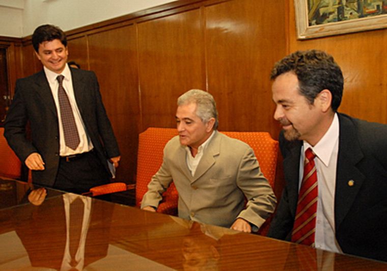 Salinas, Marchena y Lavado dieron el anuncio. Foto: Nacho Gaffuri / MDZ
