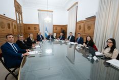 La nueva reunión del Consejo de Mayo integrada por Guillermo Francos, Federico Sturzenegger, Alfredo Cornejo, Carolina Losada, Cristian Ritondo, Gerardo Martínez, Martín Rappallini, Julio Cordero, María Cecilia Domínguez Diacoluca y Agustina García de Cecco. La nueva reunión del Consejo de Mayo integrada por Guillermo Francos, Federico Sturzenegger, Alfredo Cornejo, Carolina Losada, Cristian Ritondo, Gerardo Martínez, Martín Rappallini, Julio Cordero, María Cecilia Domínguez Diacoluca y Agustina García de Cecco.