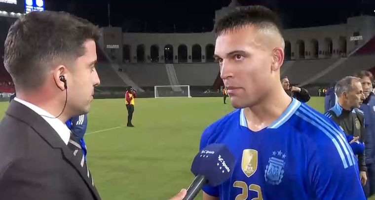 Lautaro Martínez y su declaración pospartido. Foto: Captura