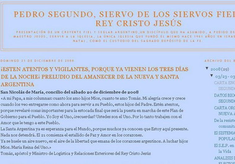 El blog de quien sería el primer Papa peronista: Pedro II.
