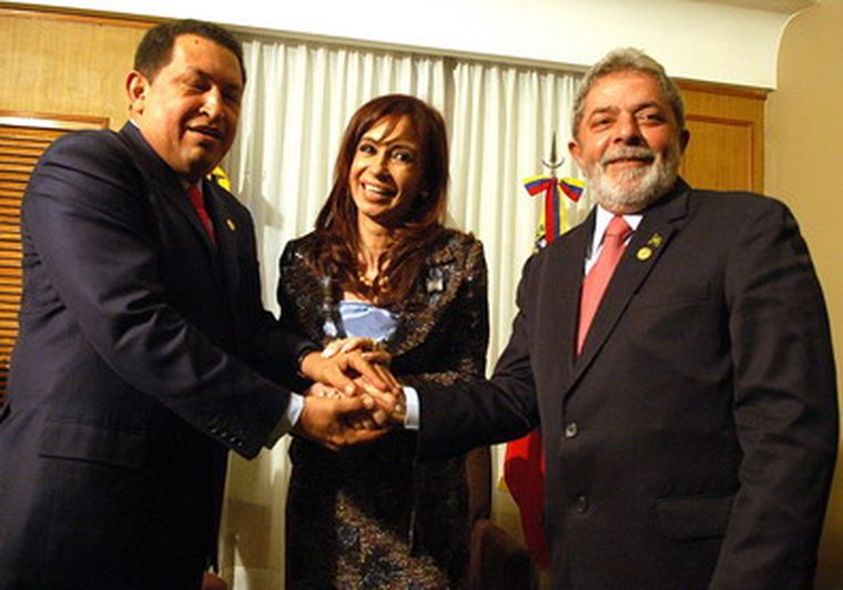 Chávez, Cristina y Lula. Foto: Télam