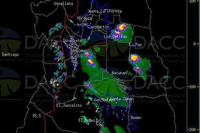 MDZol | Imagen del mapa de Contingencias Climáticas de las 19.27.