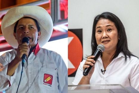 Castillo y Fujimori se enfrentarán el domingo 6 de junio en la segunda vuelta. (Fuente: GETTY IMAGES)