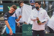 Schwartzman ganó el punto que faltaba para ganar la serie. Foto: TELAM Schwartzman ganó el punto que faltaba para ganar la serie. Foto: TELAM