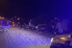 volco en la ruta 7 un camion que trasladaba alimento para perro y murio el conductor