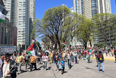 la insolita marcha piquetera a un hotel cinco estrellas en apoyo a roger waters