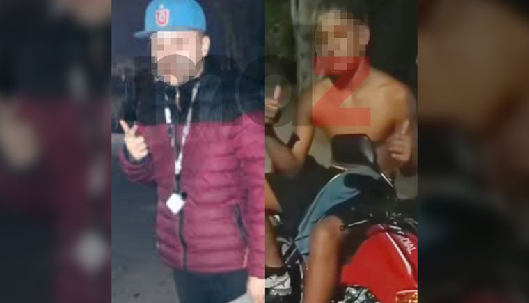 Los dos presuntos motochorros detenidos: Joshua Gómez Quiroga —a la izquierda— y el menor de edad. (Se pixelan los rostros por pedido judicial)