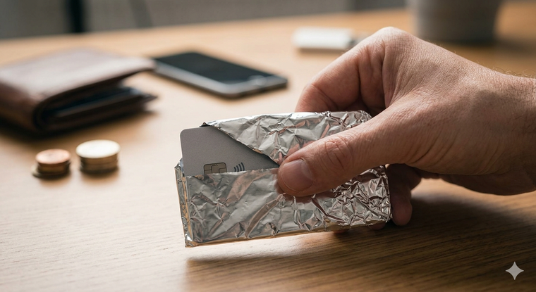 El papel de aluminio también da seguridad en las tarjetas de crédito. El papel de aluminio también da seguridad en las tarjetas de crédito. 