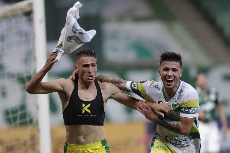 Braian Romero celebra el gol de la victoria. Foto: Télam