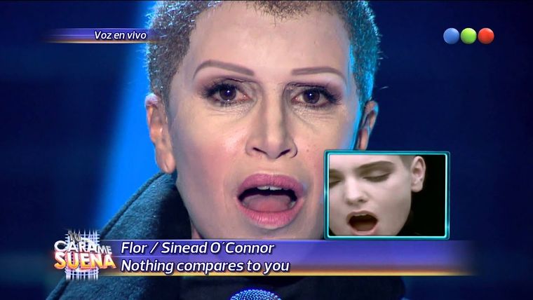 Florencia Peña y un cuestionado homenaje a Sinéad OConnor Foto: Captura TV