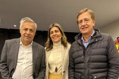 El gobernador Alfredo Cornejo y los senadores radicales Mariana Juri y Rodolfo Suarez. Imagen de archivo.