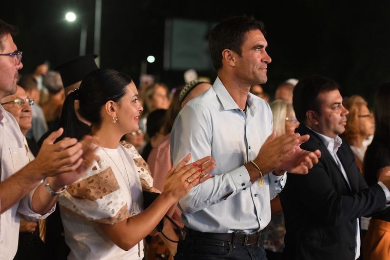 La intendenta Flor Destéfanis, el jefe comunal Emir Andraos y el intendente de Las Heras Francisco LoPresti. Foto: Rodrigo DAngelo / MDZ