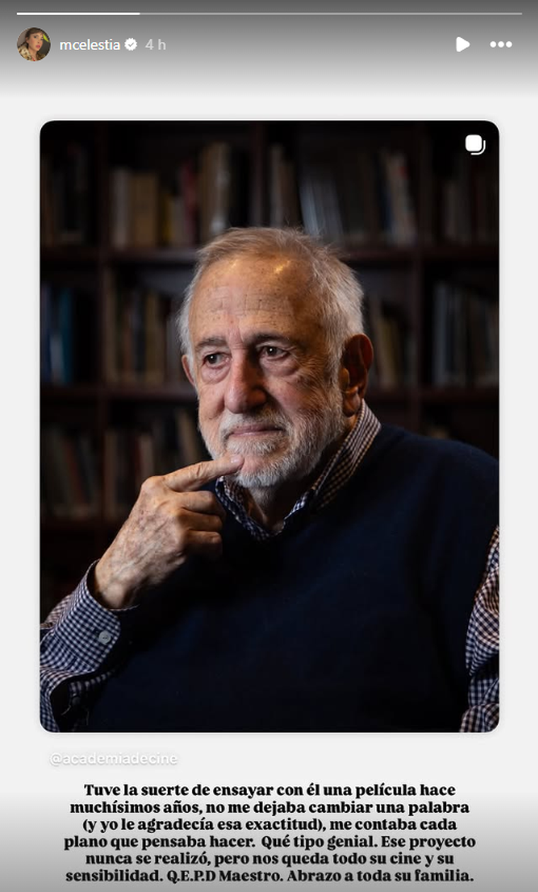 El emotivo recuerdo de Celeste Cid. El emotivo recuerdo de Celeste Cid.