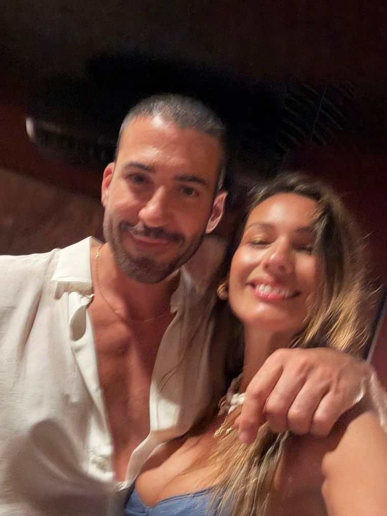 Pampita con el actor español. Pampita con el actor español.
