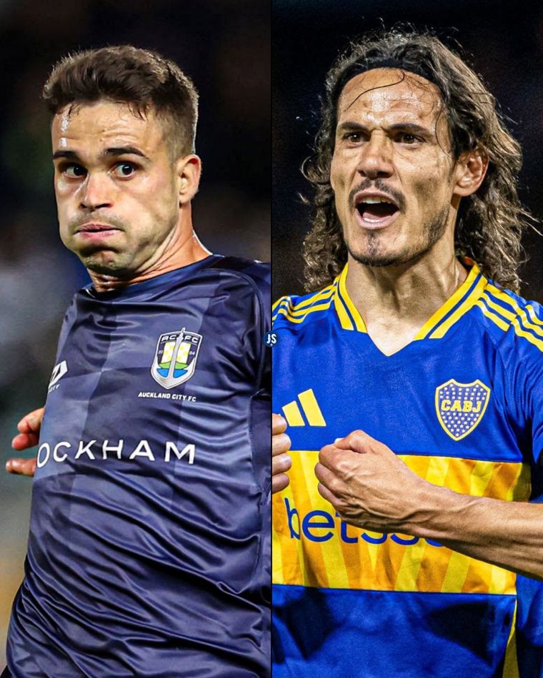 Gerard Garriga, futbolista español del Auckland City que será rival de Boca en el Mundial de Clubes 2025, conoce bastante a los jugadores de Boca porque su novia es uruguaya. Foto: X de Boca Juniors y Auckland City