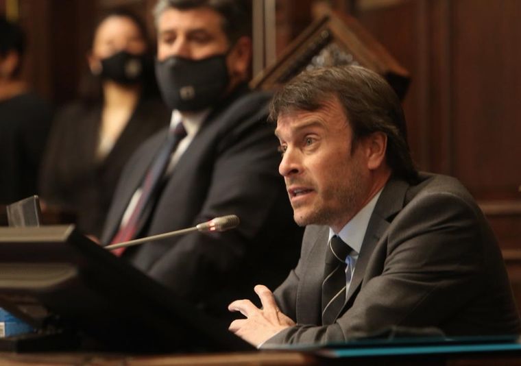 Lisandro Nieri hoy en la presentación del Presupuesto 2021. Foto: Prensa Gobierno de Mendoza