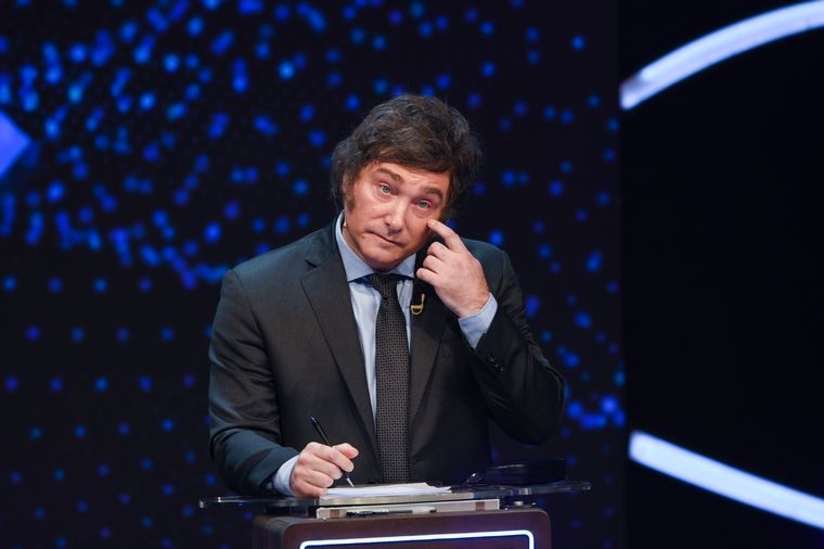 Javier Milei durante el debate electoral Foto: NA