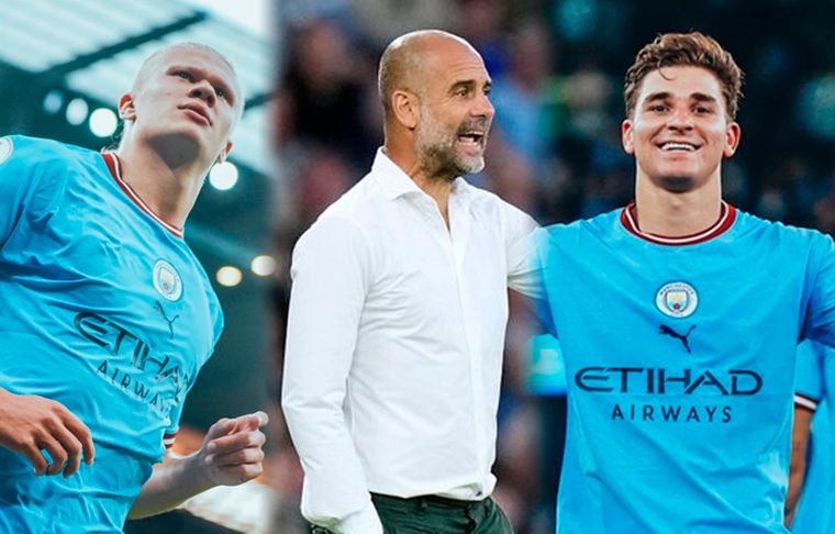 Manchester City Los elogios de Guardiola a Julián Álvarez y Haaland.