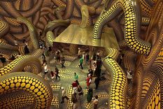 Una exposición de Yayoi Kusama en el Museo Ludwig de Colonia, Alemania.
