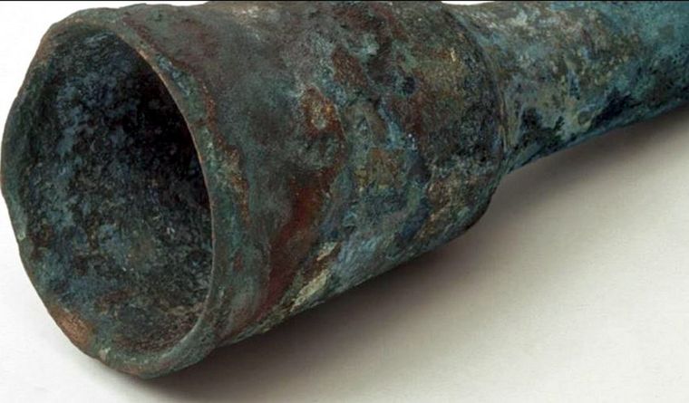 Arqueología cañón naval Ese es el cañón naval encontrado en Suecia. Foto: Dpa.