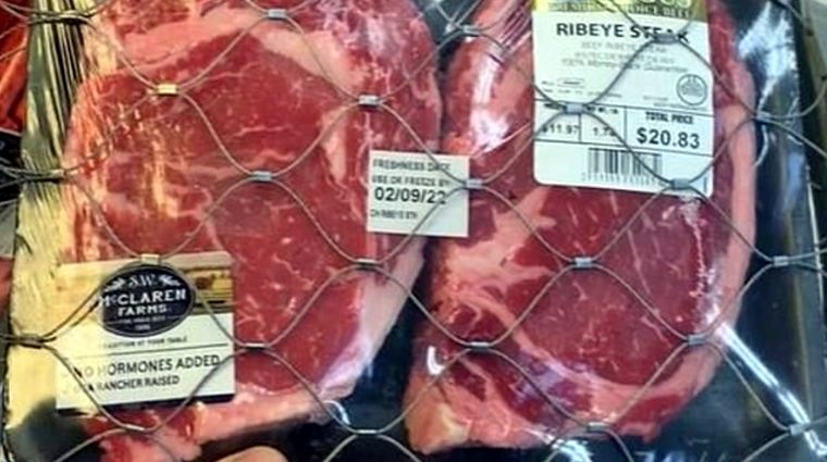 La carne tiene también altísimos precios en USA. Foto: Captura de pantalla