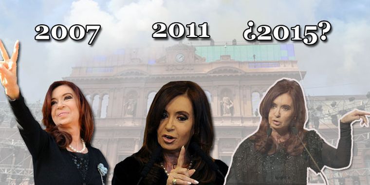 Sobre la reelección de CFK. Foto: fotocomposición