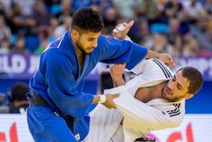 El judoca irakí Sajjad Sehen (azul) es el primer caso detectado de doping en París 2024. Foto: Captura ESPN El judoca irakí Sajjad Sehen (azul) es el primer caso detectado de doping en París 2024. Foto: Captura ESPN