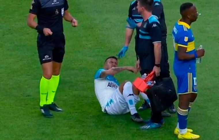 Lolo Miranda sufrió una grave lesión en su rodilla durante la final del Trofeo de Campeones entre Racing y Boca.