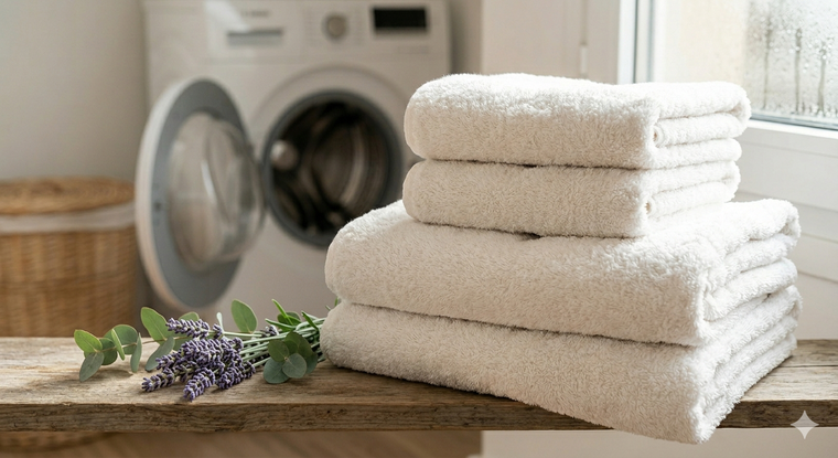 Las toallas quedarán suaves. Fuente: IA Gemini.