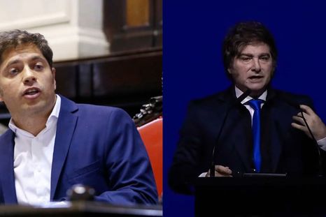 Axel Kicillof y Javier Milei y un virtual juego de gemelos, en el que ambos terminan cerrando cualquier posibilidad de apertura y se eligen como rivales. Axel Kicillof y Javier Milei y un virtual juego de gemelos, en el que ambos terminan cerrando cualquier posibilidad de apertura y se eligen como rivales.