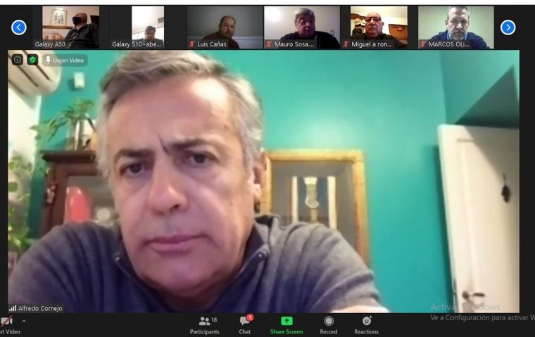 El diputado nacional Cornejo participó de la videoconferencia.