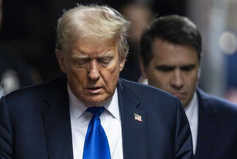 Trump este jueves en la corte Foto: BBC