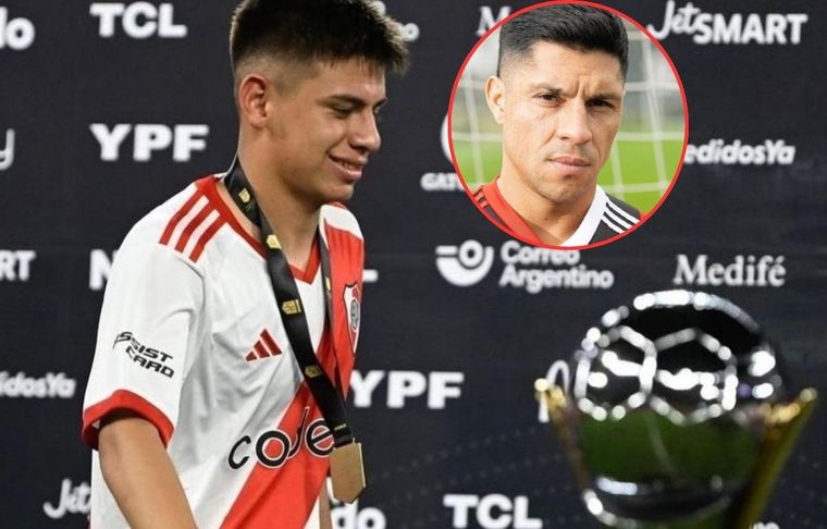 Enzo Pérez tuvo un gesto con Echeverri luego de sus declaraciones sobre que no iba a renovar contrato con River