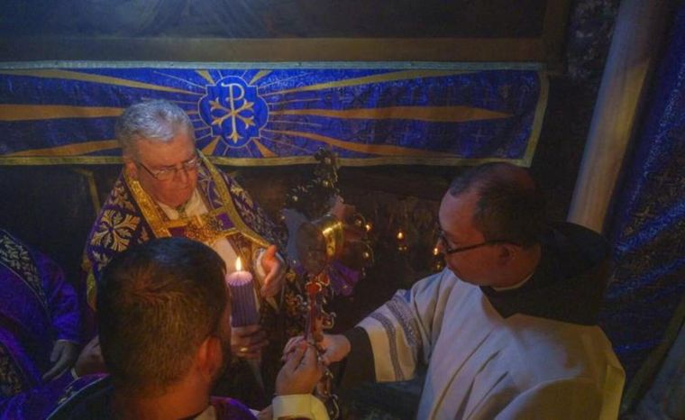 El Custodio de Tierra Santa al inicio del Tiempo de Adviento en Belén. Foto: Custodia Tierra Santa Foto: Custodia Tierra Santa