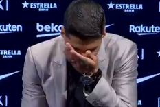 La emoción de Luis Suárez en su despedida del Barcelona