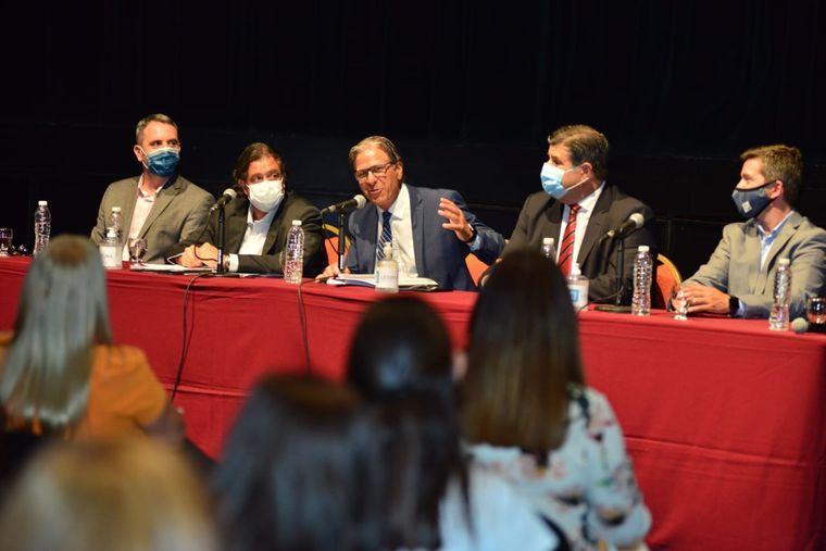 Presentaron la reforma constitucional solo para la tropa propia en el auditorio Bustelo. Foto: Senado de Mendoza