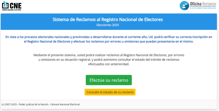 Se podrán realizar reclamos en la plataforma de la Cámara Nacional Electoral. Se podrán realizar reclamos en la plataforma de la Cámara Nacional Electoral.