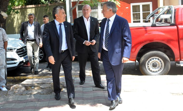 Alfredo Cornejo, Dalmiro Garay y Alejandro Gullé. Tanto el gobernador como el jefe de los fiscales, criticaron fuertemente a la fiscal Andrea Lorente. Imagen de archivo. 